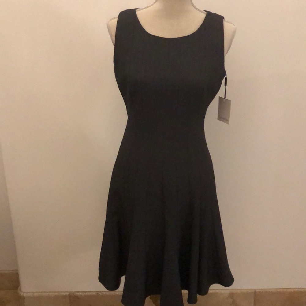 Calvin Klein gray seamed dress,4,lined,NWT
